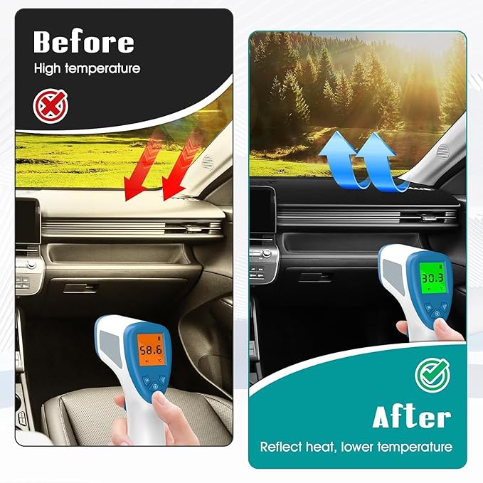 FIILINES Dash Cover for Hyundai Kona 2024-2026 Sunshade Non-Slip Mesh Dash Cover for Kona Accessories Dashboard Cover Mat UV 