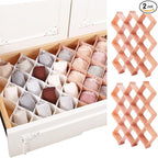 ROUFA Sock Drawer Organizer for Dresser, Honeycomb Underwear Dividers for Women, Panty Separator for Bras, Socks, Belt and Le