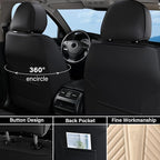 Coverado Front Car Seat Covers, Waterproof Seat Covers with Lumbar Support, Leather Seat Covers, Car Seat Covers Front Seats,