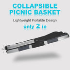 SIYUAN Picnic Basket with Handle 22L Collapsible Grocery Shopping Basket Portable Folding for Travel Camping Reuasble Market 