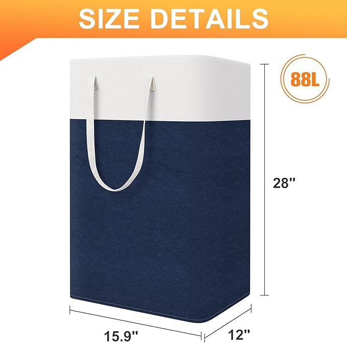 TasticTotes laundry basket 3-Pack, laundry hamper, Hamper with handles, collapsible laundry baskets, Waterproof dirty clothes