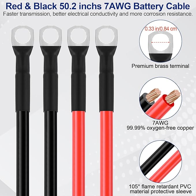 Battery Relocation Kit, Battery Jump Post Kit Heavy Duty Remote Battery Terminals Charging Post with Bracket Cable Compatible with UTV ATV Car Trucks RV Tractor Boat