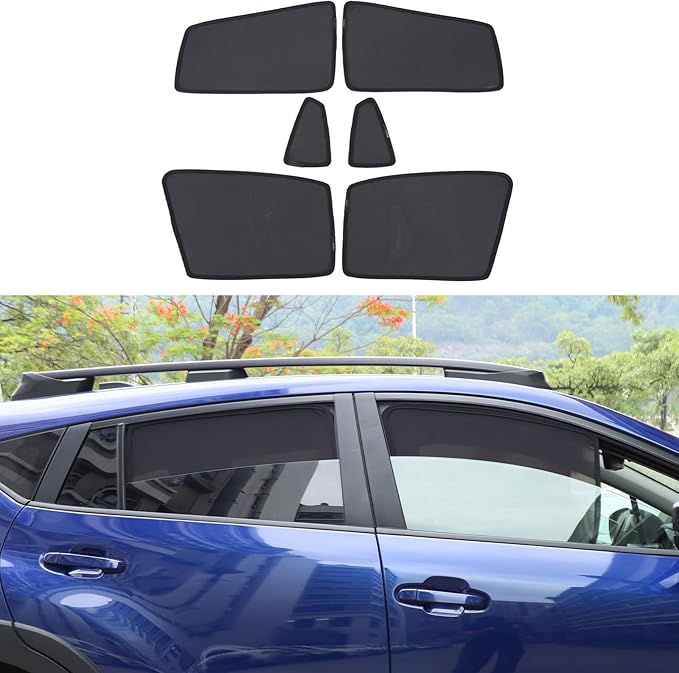 Car Window Shade Compatible with Subaru Crosstrek 2024 2025 2026, Front Rear Mesh Side Window Sun Shade Glare Shield and UV Rays Protection Accessories (Front + Back Window)