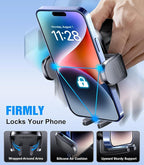 Car Phone Holder, Universal CD Slot Phone Mount, Hands Free Automobile Cell Phone Stand, 360° Adjustable Phone Mount for Car Compatible with iPhone & Android Cell Phones (Black)