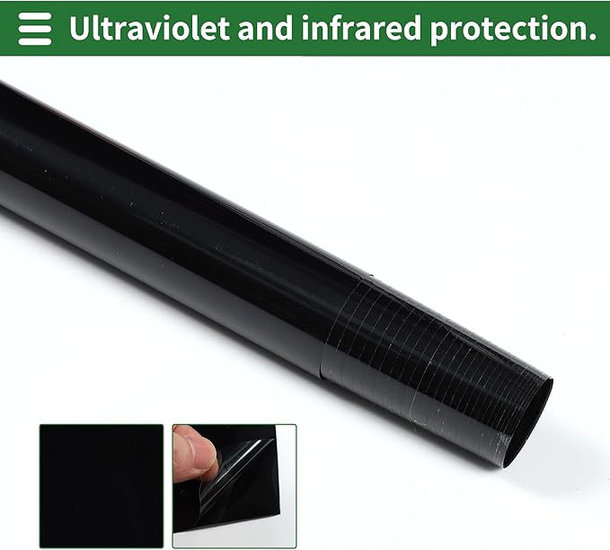 Motoforti Nano Ceramic Car Window Tint Film VLT 4% IRR 12% UVR 99% Black 14.76 ft x 35.43 Inch Privacy Film 2mil PET 1 Pc