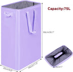 efluky Slim Laundry Basket, Narrow Laundry Hamper with Handles, Collapsible Dirty Clothes Hamper, Tall Laundry Bin for Laundr