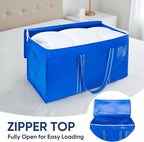 BALEINE 8-Pack Oversized Moving Bags with Reinforced Handles, Heavy-Duty Storage Tote for Clothes, Moving Supplies (Royal Blu