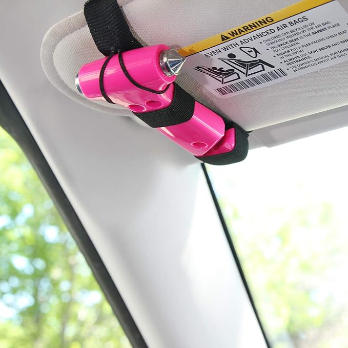 Super-Cute Safety Hammer - Emergency Automotive Escape Hammer Tool, Seat Belt Cutter & Car Window Break Tool - Pink, 1 Count