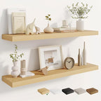 Dreamland Deep Floating Shelves, 8" Deep Long Shelves Set of 2, 40 Inches Floating Shelf for Wall,Large Display & Storage She