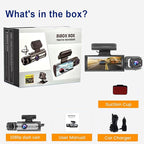 Dash Cam Front and Inside, 1080P Dual Dash Cam for Car, 3.16 Inch IPS Screen Driving Recorder with IR Night Vision, Loop Reco