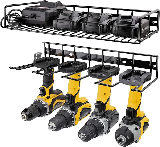 UNITEDPOWER Wall Mounted Power Tool Organizer Holder, Heavy Duty Utility Storage Rack for Battery Powered Hand Tools, Cordles
