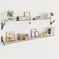 Floating Shelves, 8 Inch Deep Rustic Wood Wall Storage, 48W x 8D Wall Shelves Set of 2, Heavy Duty Metal Brackets, Industrial