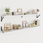 Floating Shelves, 8 Inch Deep Rustic Wood Wall Storage, 48W x 8D Wall Shelves Set of 2, Heavy Duty Metal Brackets, Industrial