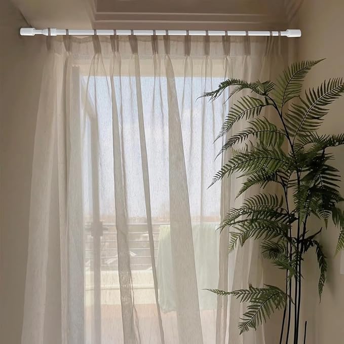 Shower Curtain Rod, 28-43 inch Adjustable Spring Tension Curtain Rod, Anti-Slip Spring Rod Rod for Bathroom, No Drilling, Nev