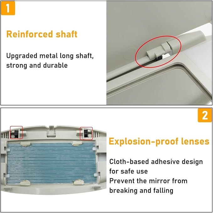 Compatible Mini Cooper Sun Visor Illuminated Mirror Cover R55/56/60, 1PCS Beige Vanity Mirror Buckle Cover