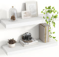 24 Inch Floating Shelves, 8 Inch Deep Floating Shelves for Wall, Hanging Shelf with Invisible Brackets, Deep Shelves for Bath