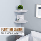 Fun Memories Corner Shelf Wall Mount, Floating Corner Shelves, Set of 4 Corner Wall Shelf Organizer, Rustic Wood Wall Storage