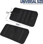 Molle Car Sun Visor Organizer, Car Accessories with Zipper Visor Storage Pouch & Glasses Clip, Molle Panel for Tactical Gears, Fits Most Vehicles, SUVs, Trucks(Black)