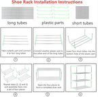 Jucaifu Stackable Small Shoe Rack, Entryway, Hallway and Closet Space Saving Storage and Organization (10-Tier, Green)