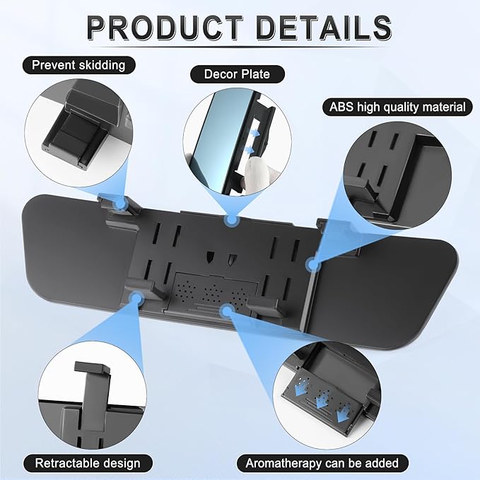 LivTee Anti Glare Rear View Mirror, Universal 12'' (305mm), Wide Angle Panoramic Convex Rearview Mirror, Clip-on to Original to Eliminate Blind Spot and Antiglare for Cars SUV Trucks