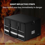 ENGPOW Fireproof Document Box with Lock, File Storage Organizer Box with Inserts ＆Mesh Pockets, Collapsible Portable Large Fi