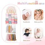 POVETIRE Headband Holder Bow Holder for Girls Hair Bows,Rainbow Hair Accessories Organizer Storage Wall Hanging Display for N