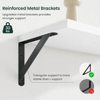 Floating Shelves, 8 Inch Deep Rustic Wood Wall Storage, 16W x 8D Wall Shelves Set of 2, Heavy Duty Metal Brackets, Industrial