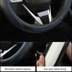 West Llama 3D Leather Steering Wheel Cover for Toyota, Premium Non-Slip Piping Design, Custom Fit for 14.5-15 inch, Stylish &
