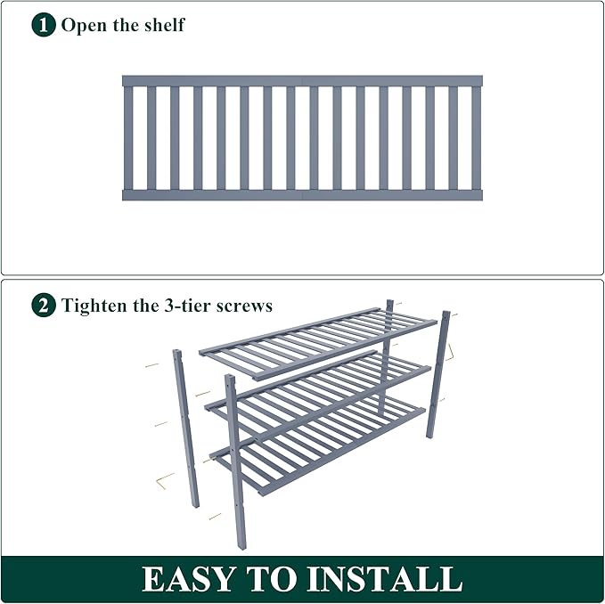 Smiry Bamboo Shoe Rack for Closet, 3 Tier Long Wooden Stackable Shoe Organizer, Free Standing Shoes Storage Shelf for Entrywa