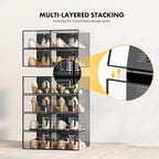 SEE SPRING X-Large Shoe Storage Box Fit Size 11, Clear Plastic Stackable Shoe Organizer for Closet, Space Saving Sneaker Shoe