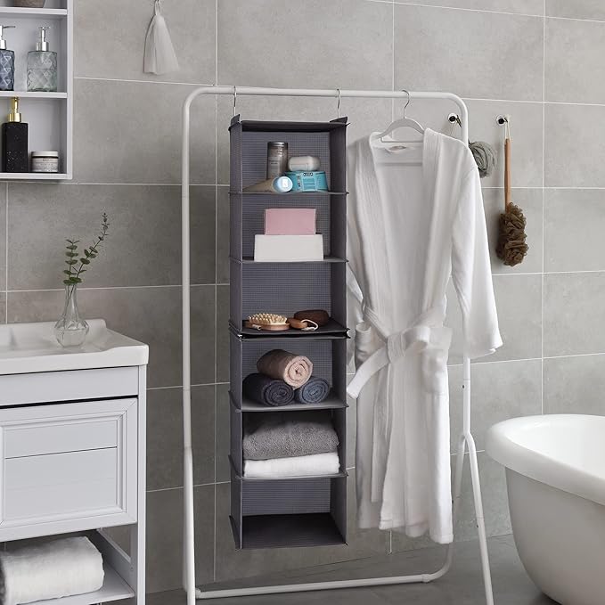 GRANNY SAYS 6-Shelf Hanging Organizer for Closet, Separable to 2 Pack 3-Shelf Hanging Shelves, Hanging Organizer for Bedroom,