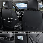 Coverado Seat Covers, Car Seat Covers Front Seats, Premium Nappa Leather Seat Covers for Cars, Waterproof Car Seat Protector 