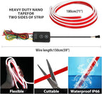 Car Hood Light Strip,White 71 Inches Dynamic Car LED Strip Lights,Turn Signal Lamp,Waterproof IP66 DRL Compatible with Dodge Ram 1500 2500 GMC Sierra 1500 2500 Chevy Silverado 1500 2500