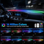 LED Strip Lights for Car Windshield 59in, RGB Ambient Lighting Car Interior with Noise Reduction, 16 Million Colors, Music Mode and Smart Control Car LED Lights Interior