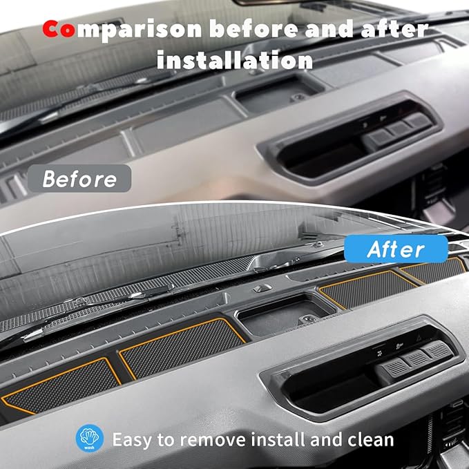 Auovo Dash Cover Tray Fit for Ford Bronco Accessories 2026 2025 2021 2022 2023 2024 Anti-Slip Silicone Dashboard Mat fit Bron