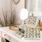 Jewelry Box, 3-Layer Jewelry Boxes for Women, Stud Earings Holder Jewelry Organizers and Storage with Removable Jewelry Tray,