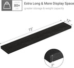 Vivelove 72 Inches Floating Shelves Wall Mounted, 12" Deep Wall Shelves for Bedroom, Bathroom, Living Room, Kitchen, Office, 