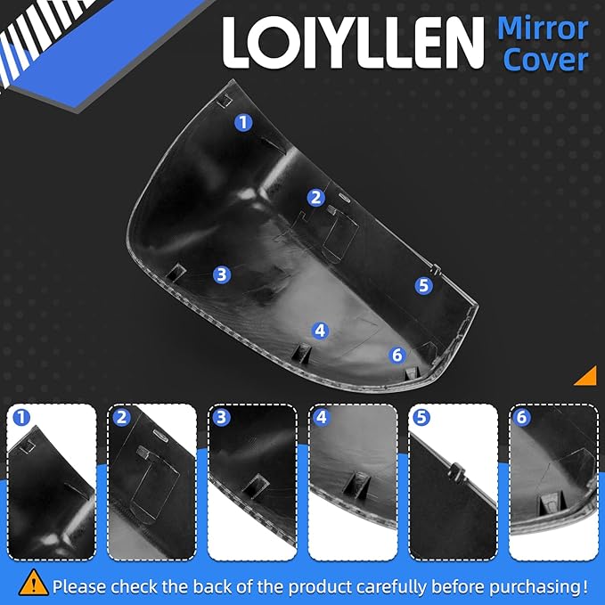 Driver Side Mirror Cover Replacement for Ford Fusion 2013 2014 2015 2016 2017 2018 2019 2020 2021 2022 - Left Side Mirror Covers, Rear View Mirror Cap Accessories Carbon Fibre, Without Lamp