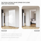 Jilron Accordian Door Curtain, 100% Blackout Folding Magnetic Doorway Curtains,Linen Style Closet Doors,for Room Divider,Priv