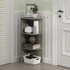 Furinno PASIR Book Shelf, 3-Tier Corner Bookshelf with Open Shelf, Standing Bookcase, 9.3 x 12 x 31.5 for Organization and St