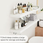 Fun Memories 48Inch Floating Shelves, 9.3Inch Deep Rustic Wall Shelves - Extra Deeper & Thicker Wall Mounted Storage Shelf fo