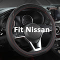 West Llama Customized Auto Car Steering Wheel Cover for Nissan,D Shaped Steering Wheel Cover for Rogue,Altima,Kicks (D-Shaped