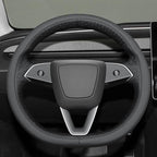 MEWANT DIY Stitching Real Leather Steering Wheel Cover Wrap for Tesla Model 3 Highland 2023-2025/Model Y 2025 Highland for Tesla Model 3/Model Y Accessories(3D Style)