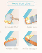 BAGSMART 6 Set /4 Set/2 Set Compression Packing Cubes for Travel, Lightweight Luggage Organizer Bags, Durable Space Saver Bag