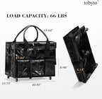 tobyto Reusable Grocery Bag on Wheels, 105L Foldable Rolling Tote, Shopping Trolley 66LBS Capacity - Water-Resistant for Laun