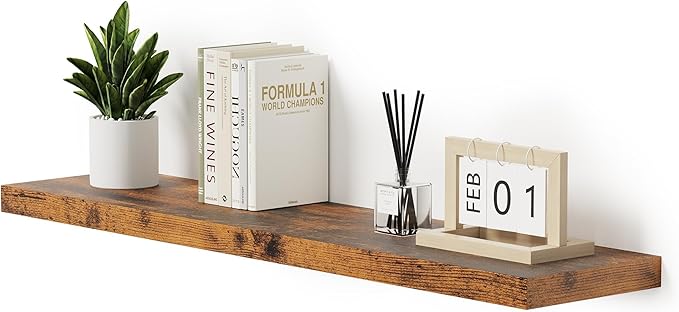 Vivelove Farmhouse Single Floating Shelves for Wall 48 in x 10.3in x 1.8in, Large Wall Long Shelves Heavy Duty 80 lbs for Bed