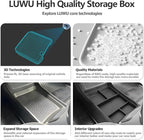 LUWU for 2022-2026 Rivian R1T/R1S Center Console Organizer Rivian Armrest Storage Armrest Organizer Insert Tray Rivian R1T/R1S Lower Console Organizer Storage Tray 2025 2026 Rivian R1T/R1S Accessories