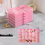 YUFONG Earring Storage Box Organizer, Acrylic Jewelry Storage Box Holder 5 Drawers Transparent Jewelry Display Stand with 120