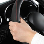 Car Steering Wheel Cover, Microfiber Leather Steering Wheel Cover Universal Fit 14.5-15 inch Anti-Slip Comfortable Breathable