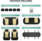 FH Group Automotive Car Seat Covers Full Set Premium 3D Air Mesh Front Seat Covers, Airbag Compatible & Split Bench Cover Uni